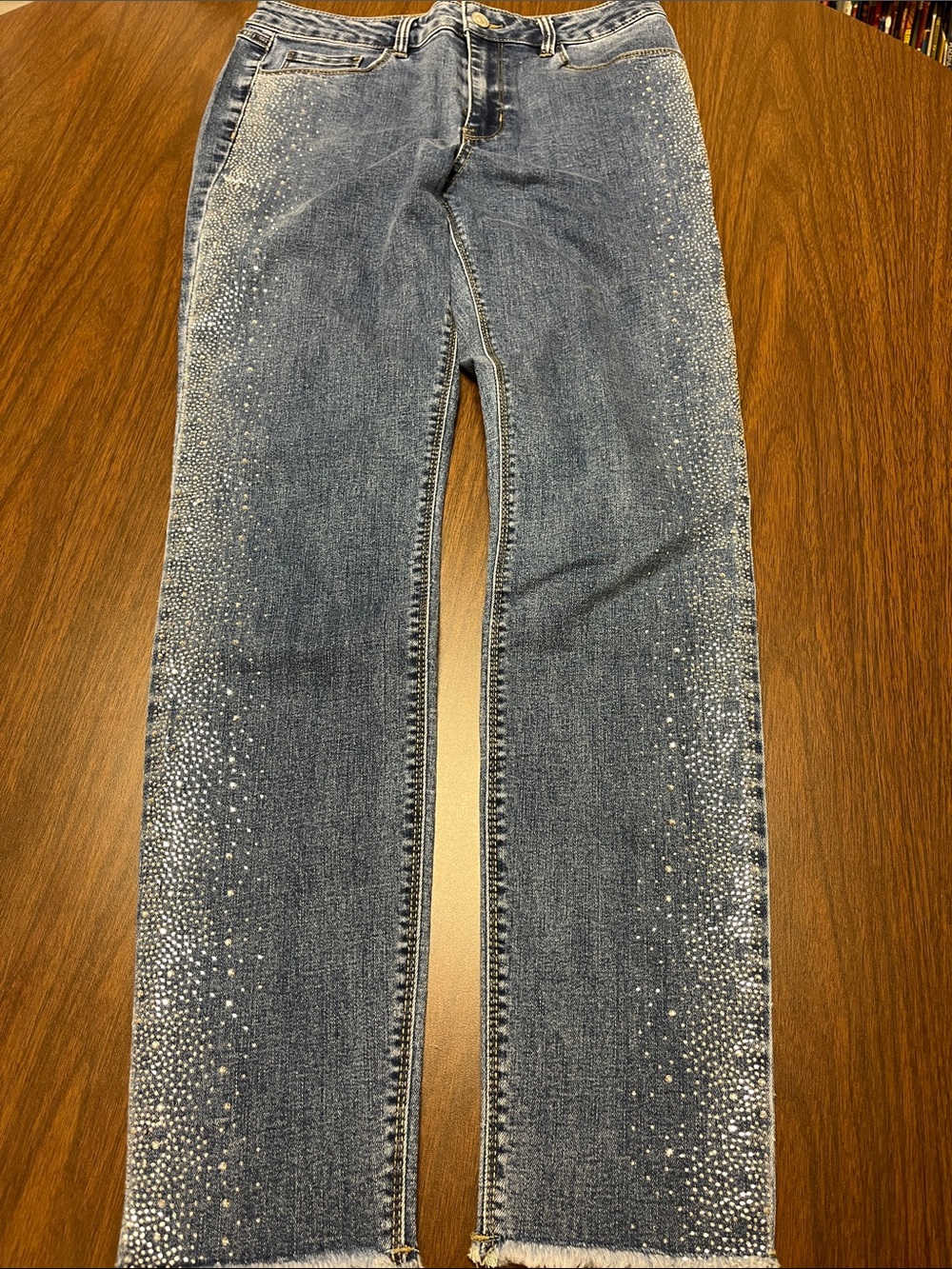 Rewash Blue Rhinestone-Embellished Women's Jeans, size 9/29